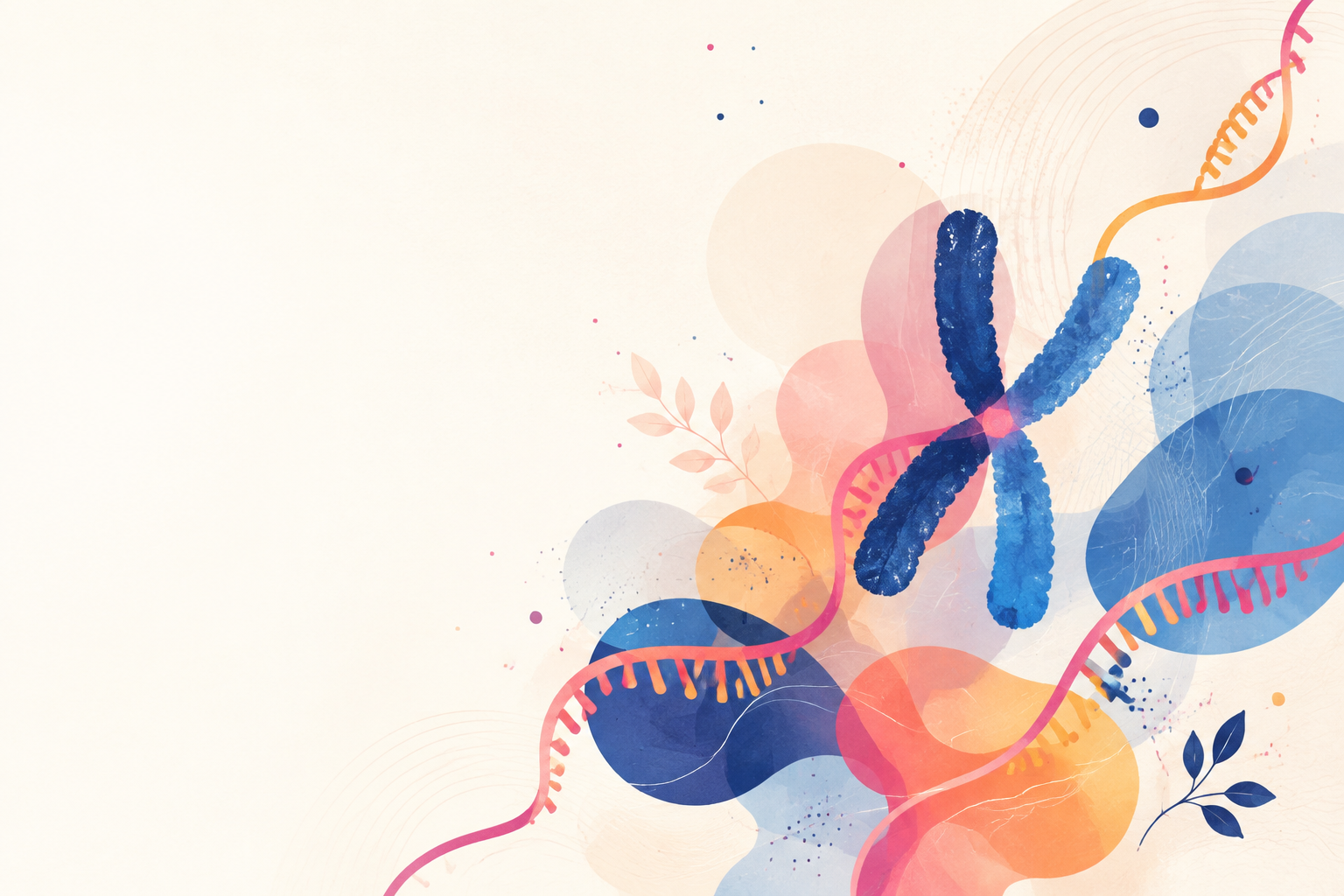 Editorial illustration inspired by RNA, genetics and human connection